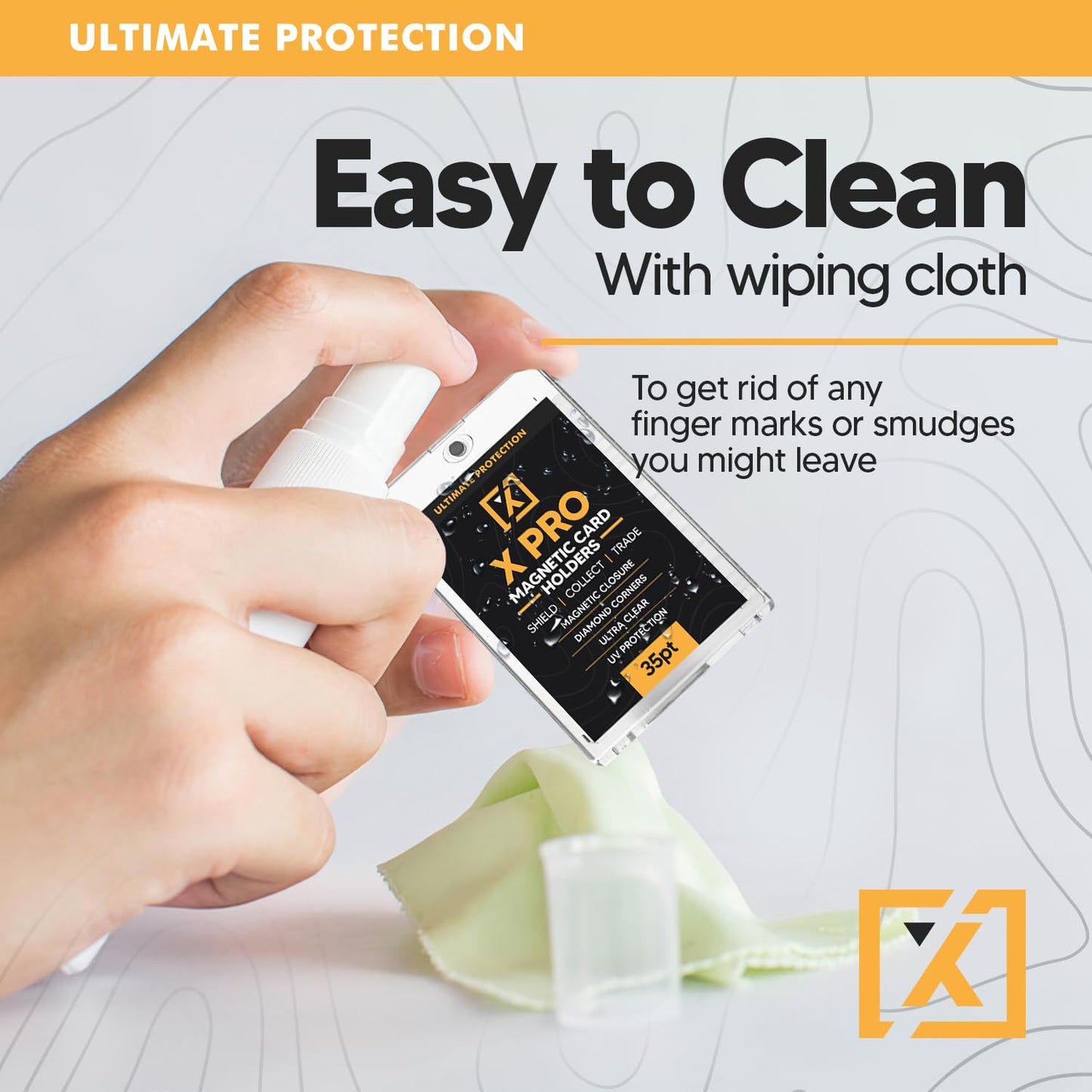 X PRO 35PT Magnetic Card Holder [15/25 Pack] - One Touch Card Holder | Trading Card Protectors | Baseball Card Protectors | Trading Card Case | Cleaning Cloth Included