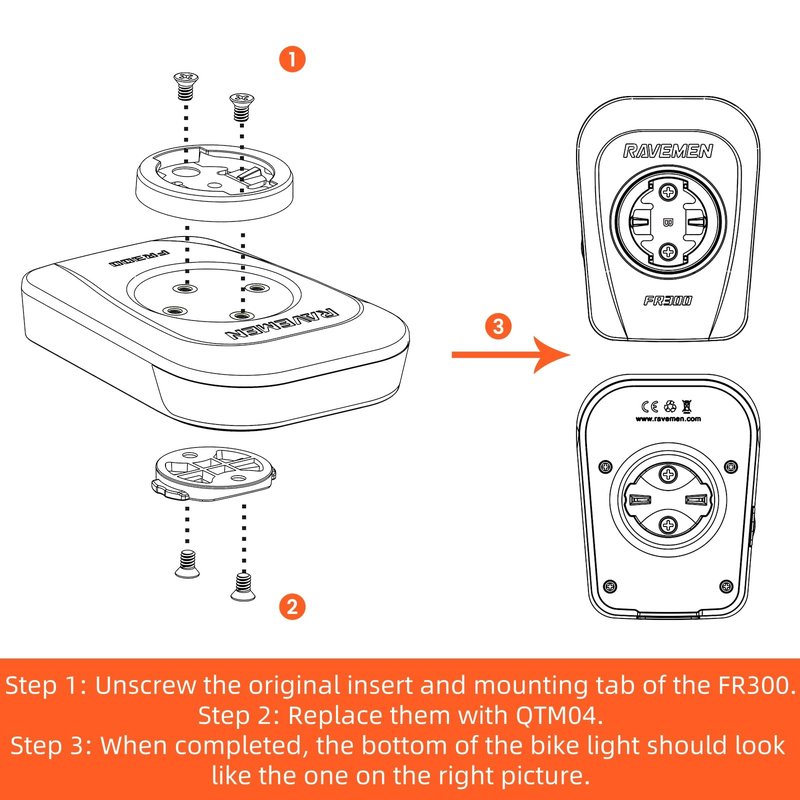 Ravemen QTM04 for FR500/ FR300 to Be Comaptible with Bryton Bike Computer and Mounts
