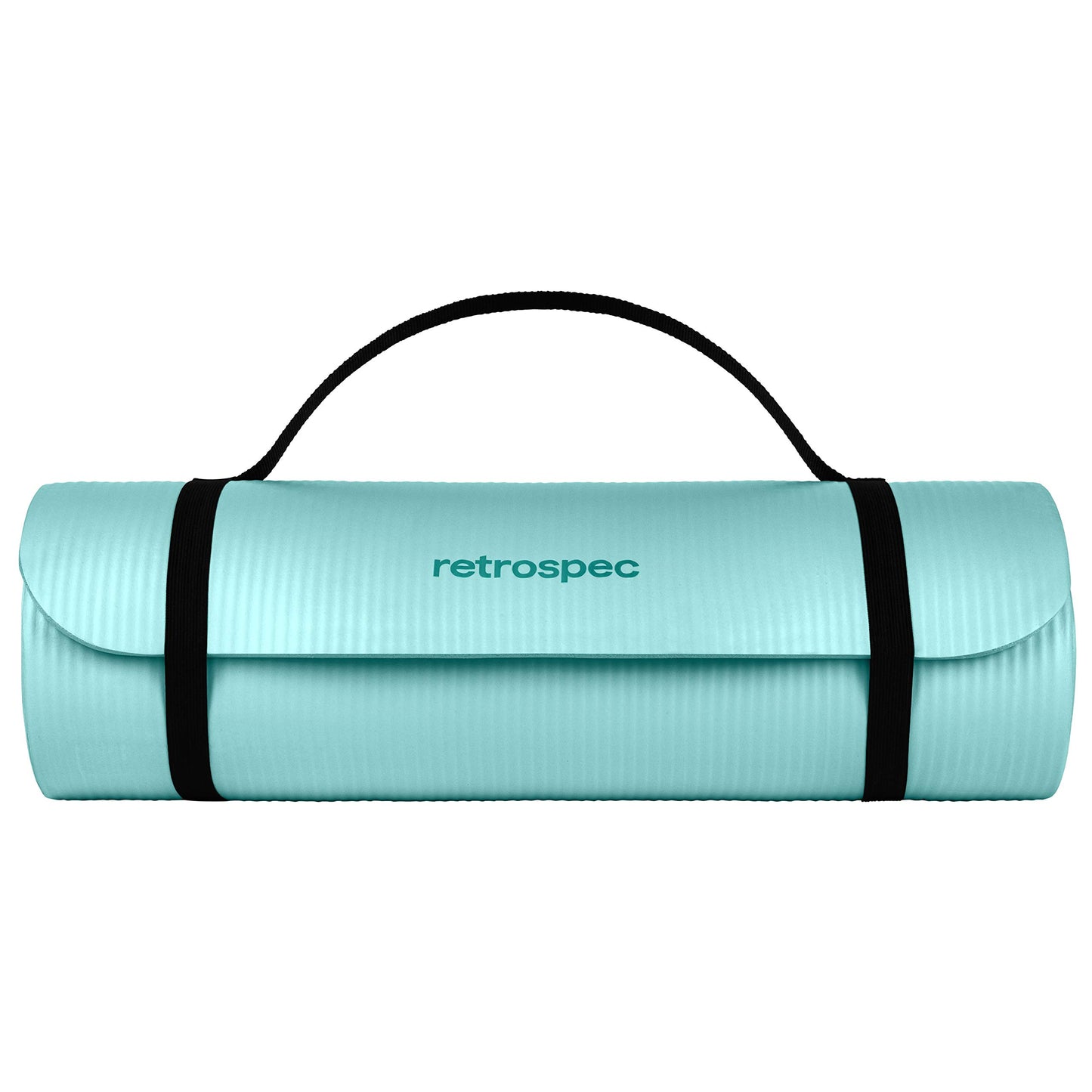 Retrospec Solana Yoga Mat 1/2" Thick w/Nylon Strap for Men & Women - Non Slip Excercise Mat for Yoga, Pilates, Stretching, Floor & Fitness Workouts, Blue Ridge