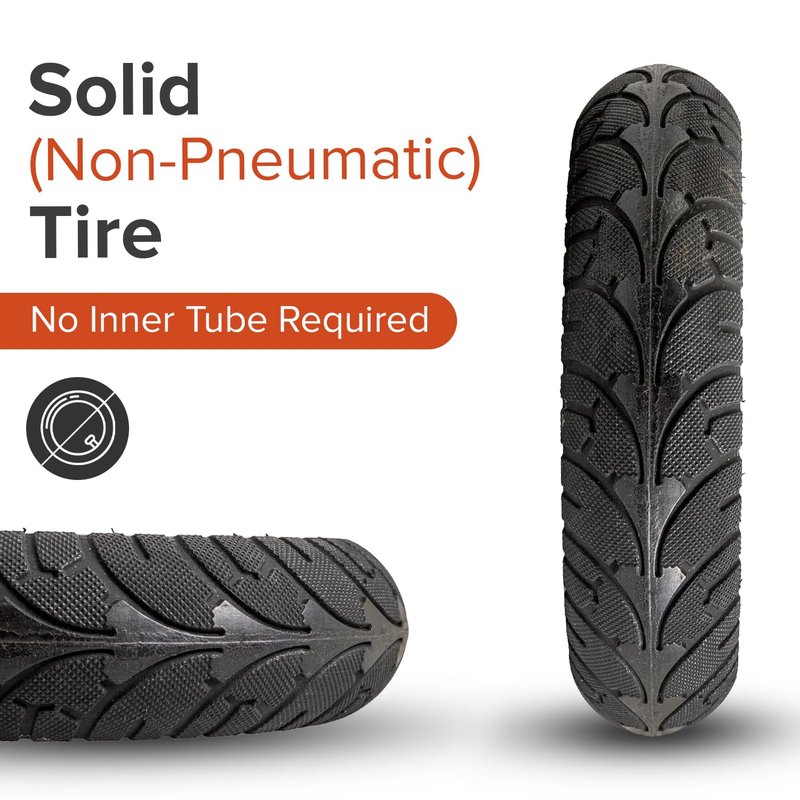 AlveyTech 200x50 with 4.5" Inner Diameter Solid Tire for Ninebot by Segway (ES1, ES1L, ES2, ES4) Self-Balancing Scooter - Replacement Tube-Less Tires for Rims, Hubs, or Wheels with 4-1/2 Inch ID