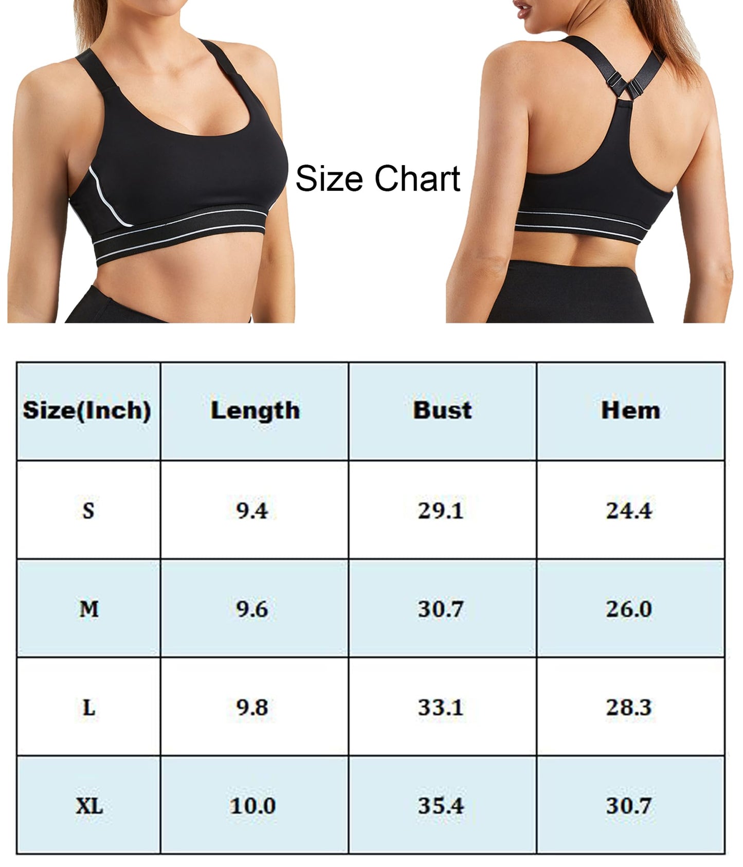 Mustcan Women's Adjustable Padded Sports Bras for Women Scoop Neck Racerback Sports Bra Yoga Fitness Running Crop Bra, Black-M