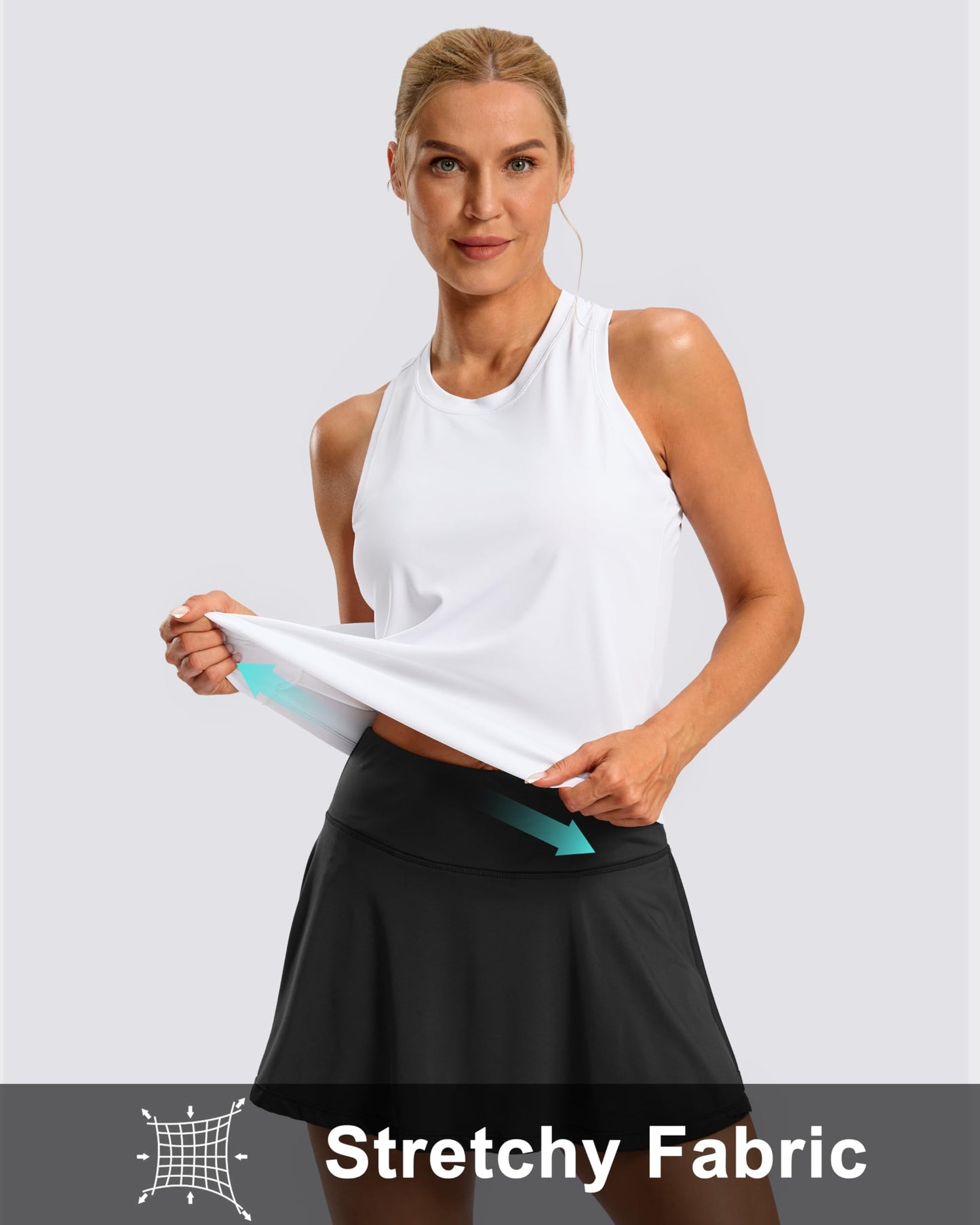 G Gradual Women's Workout Tank Tops Racerback Athletic Yoga Tops Loose Fit Sleeveless Running Gym Sports Shirts for Women(White,S)