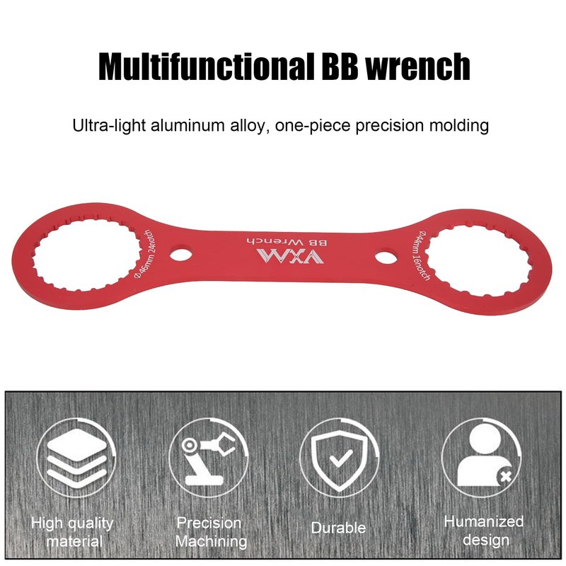 Dilwe Bottom Bracket Wrench, BB Wrench Bottom Bracket Tool 44mm 46mm 16 24 Notch BB Installation Remover Tool(red)