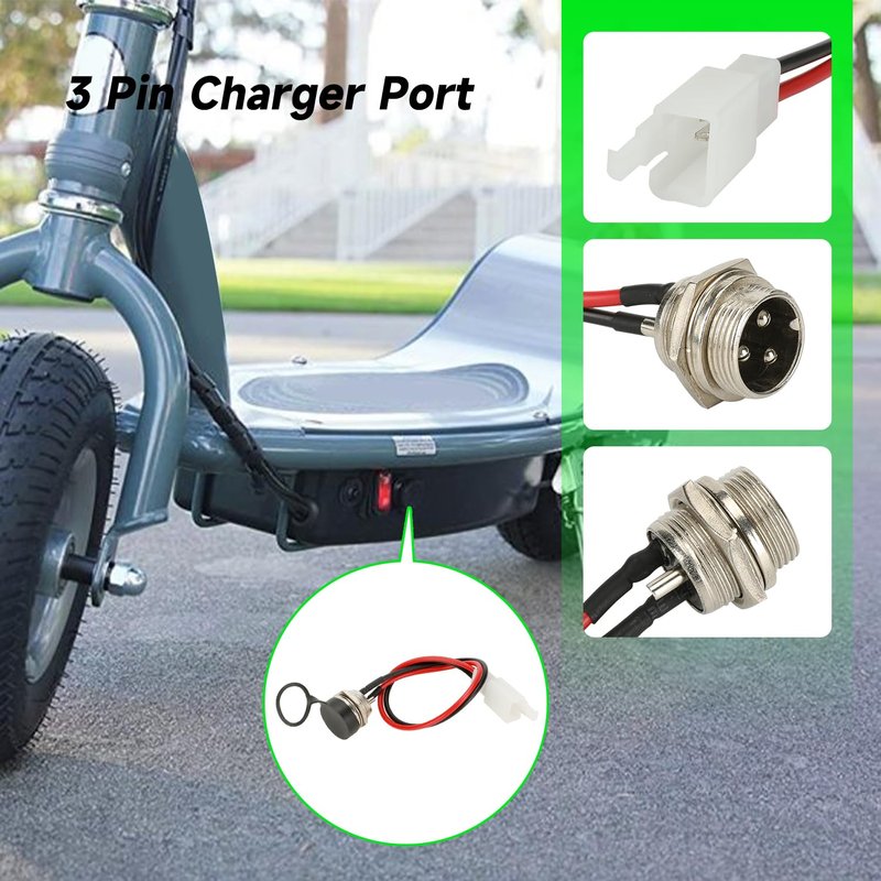 XIKOBY 24V Electric Motor Compatible with Razor E300 E300S E325 Electric Scooter MX350 MX400 Dirt Rocket Bike, 2750RPM 350W Brushed Permanent Magnet DC Motor with Charger Port Handlebar Grips Parts