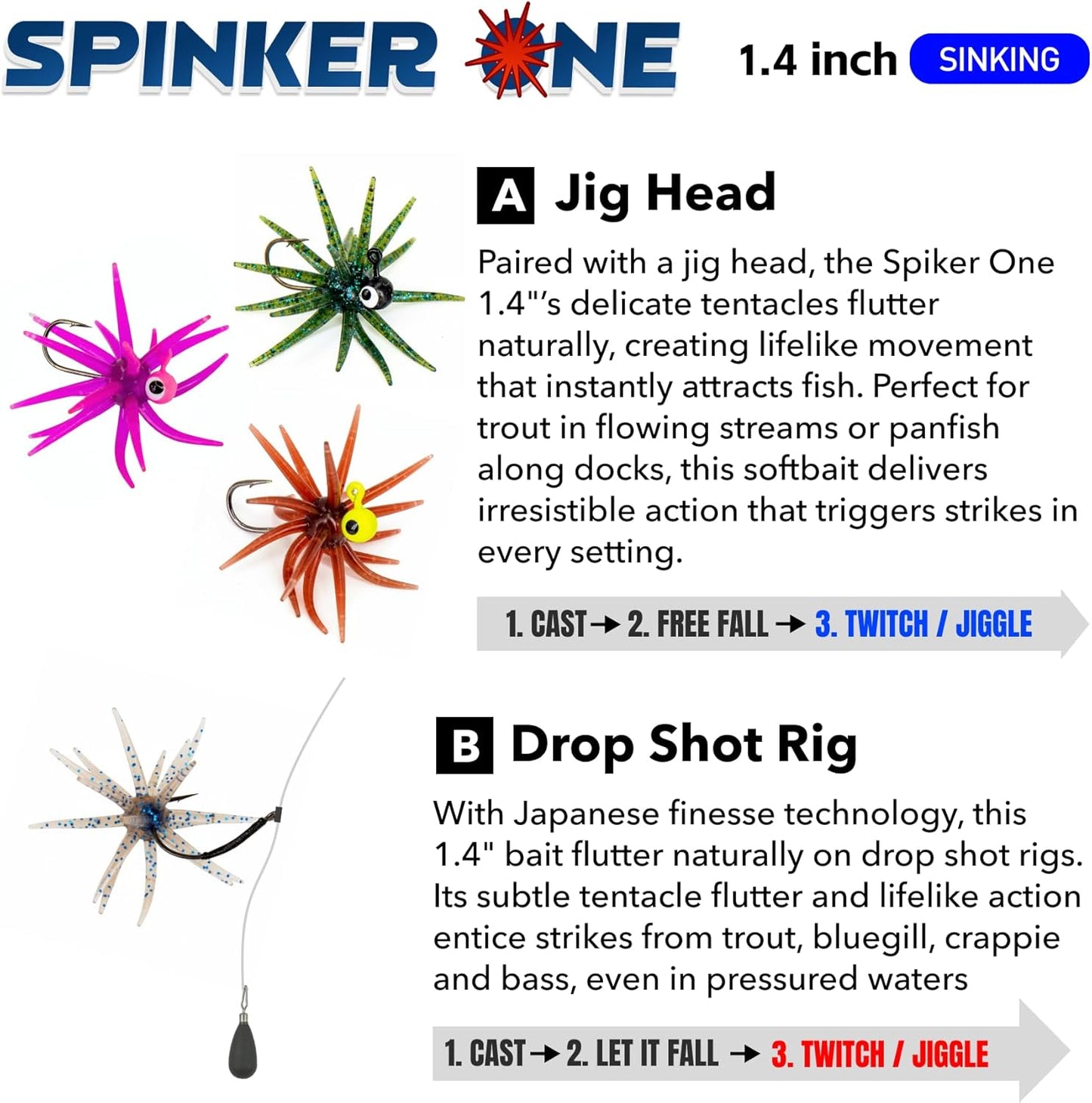 Tentacle Creature Lure - Japanese Soft Plastic Baits for Bass Fishing | Drop Shot, Wacky Rig, Finesse