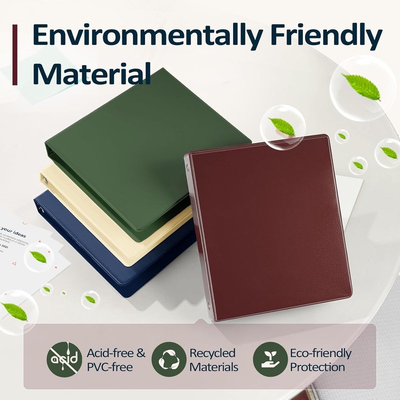 BinderX 2-Inch Extra Durable 3-Ring Binder - Customizable View Cover, Fits 450 Sheets | Navy Blue