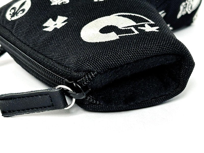 comocome Golf Putter Headcover Blade Style Zipper Closure Synthetic Leather Luxurious Embroidery Lining with Plush Cushion Fits Scotty Cameron Taylormade Odyssey Ping (Black and Baby Skull)