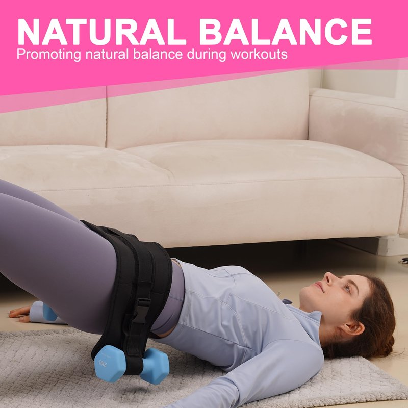 SOCASA Hip Thrust Belt with 5 Resistance Bands Set – Slip-Resistant Padding for Glute Workouts, Adjustable Booty Belt for Dumbbells, Kettlebells, and Weight Plates, Home & Gym Glute Trainer (Black)