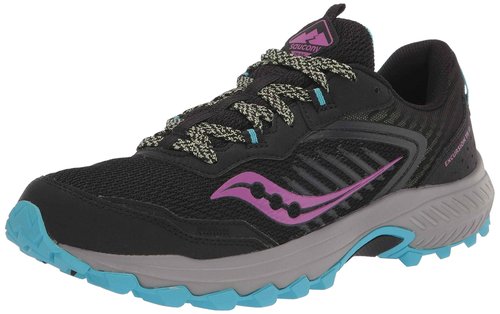 Saucony Women's Excursion TR15 Trail Running Shoe, Black/raz/Lime, 5.5