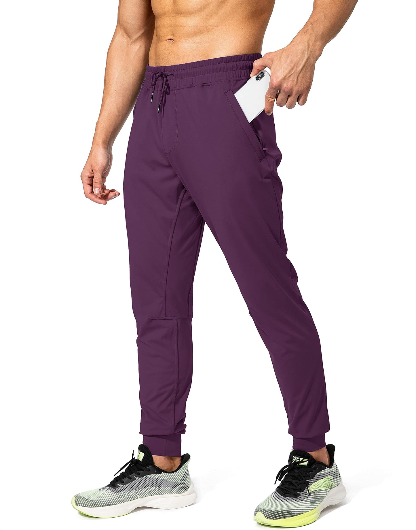 G Gradual Men's Sweatpants with Zipper Pockets Athletic Pants Traning Track Pants Joggers for Men Soccer, Running, Workout(Wine Red,XL)