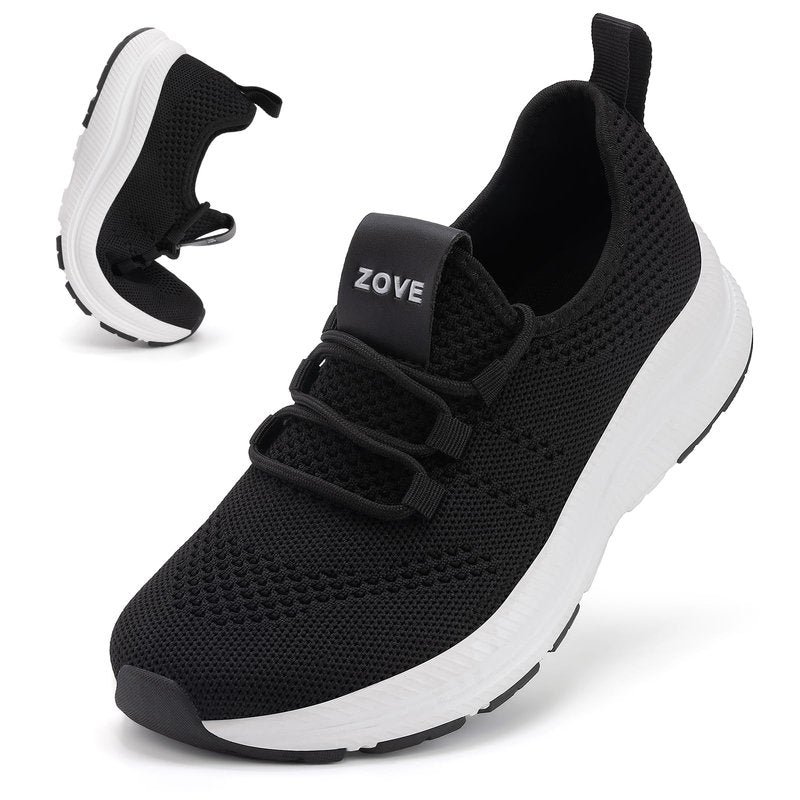 ZOVE Wide Toe Box Shoes Women Extra Wide Width Sneakers Ultra Light Road Running Shoes Non-Slip Tennis Sneakers Breathable Walking Athletic 8803 Black 37
