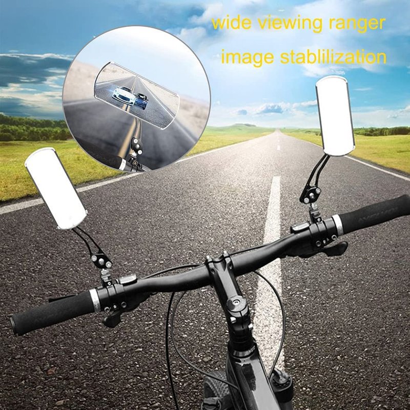 Bicycle Mirrors for Handlebar, A Pair of 360 Adjustable Rotation Bike Mirrors Handlebar Rearview Mirror, Bicycle Cycling Rear View Mirrors Mountain Bike Mirror-Sliver