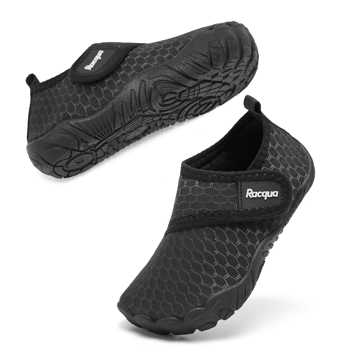 Racqua Toddler Baby Water Shoes Girls Boys Beach Quick Dry Outdoor Sports Water Shoes Non-Slip Breathable Swim Pool Lightweight Aqua Shoes Black Toddler 9