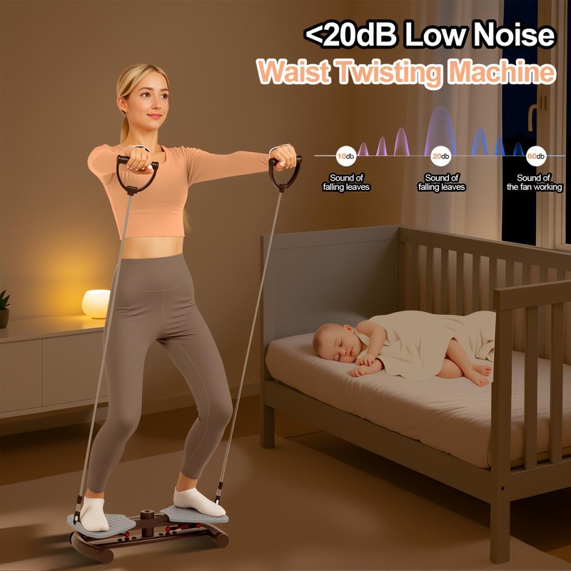 Duvike Waist Twisting Machine with LED Digital Monitor & Bonus Yoga Mat – Ultra-Quiet 20 dB Ab Twister Board, Non-Slip, Heavy-Duty 330 lbs Capacity Home Gym Equipment for Core Training & Belly Fat