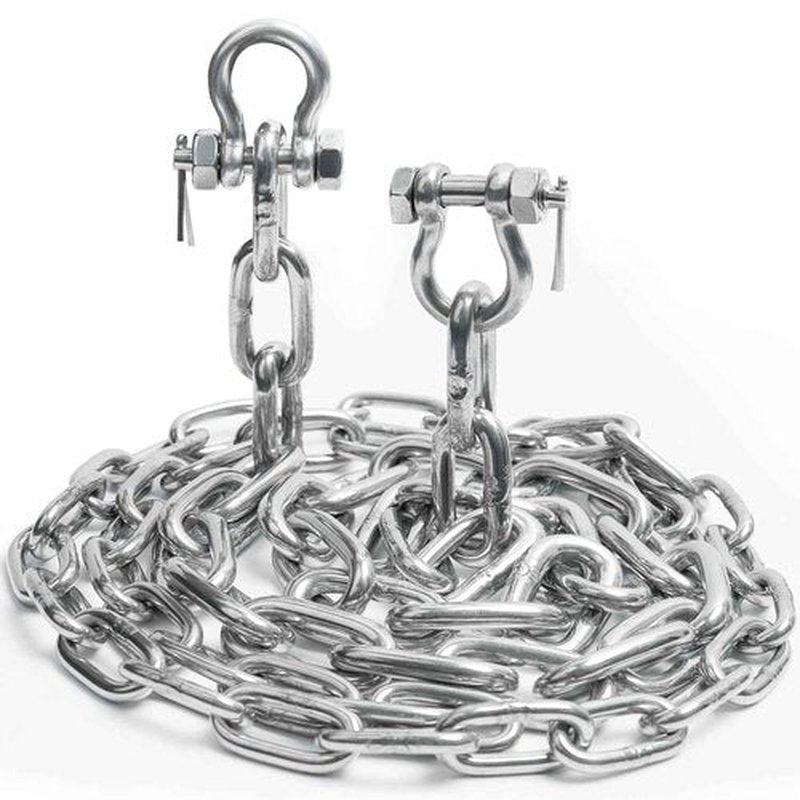 hannger 5/16" x 10' Anchor Chain Kit, 316 Stainless Steel Marine Grade Boat Anchor Chain, Heavy-Duty Anchor Lead Chain w/ 2 Pcs Anti-Off Double Shackle Link Ends for Boat, Pontoon, Deck, Fishing
