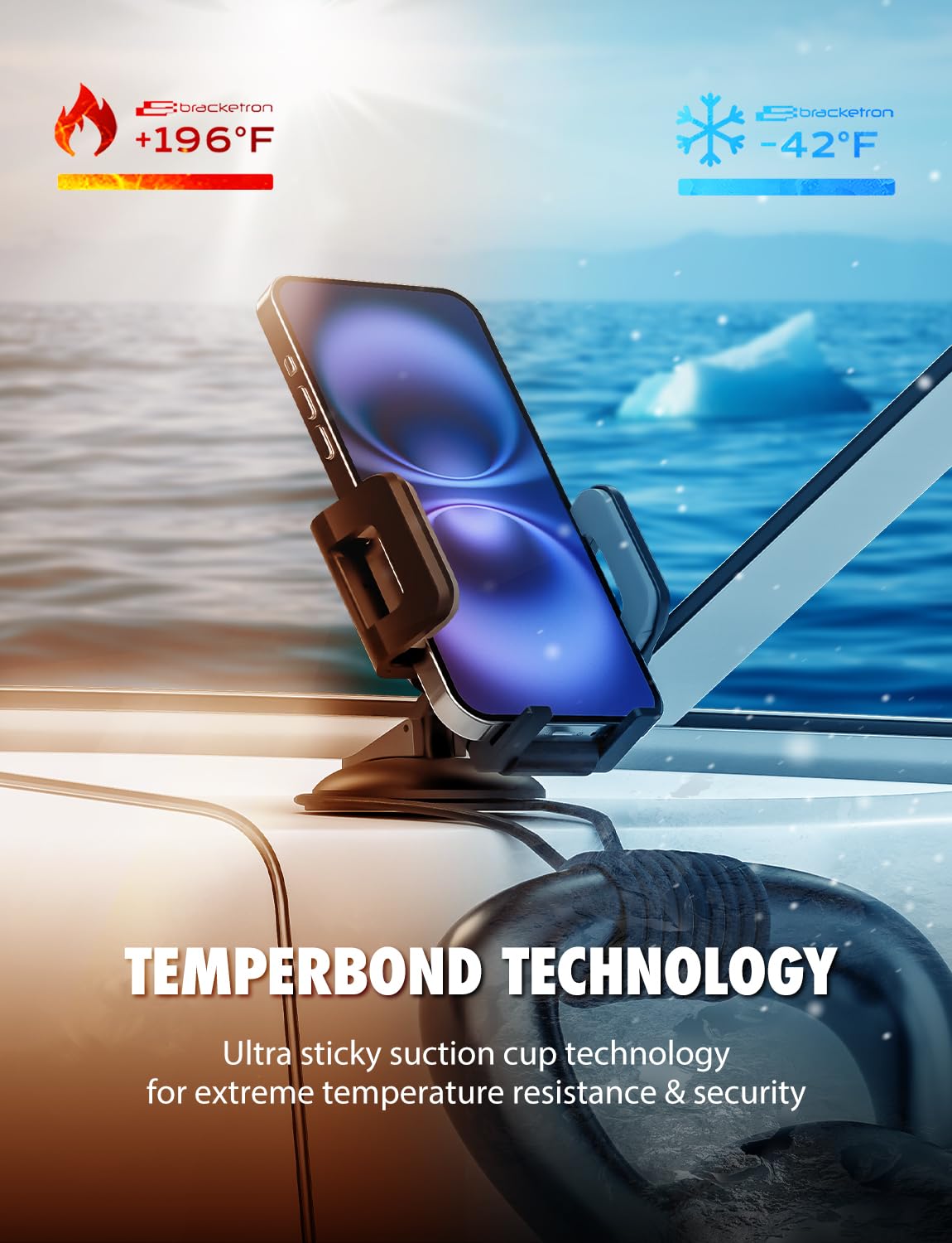 XVenture Griplox Waterproof Phone Mount, Boats Phone Holder for Kayak