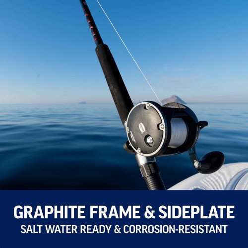 PENN Warfare Level Wind Conventional Inshore/Nearshore Fishing Reel, HT-100 Star Drag, Max of 15lb | 6.8kg, Made with Corrosion-Resistant Graphite Frame, WAR15LW