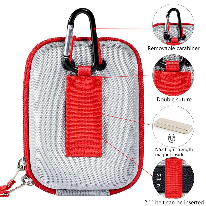 JAWEGOLF Carrying Cases Golf Rangefinder Case Bag Compatible with Bushnell Callaway Or Other Laser Rangerfinder (Silver-Magnetic)