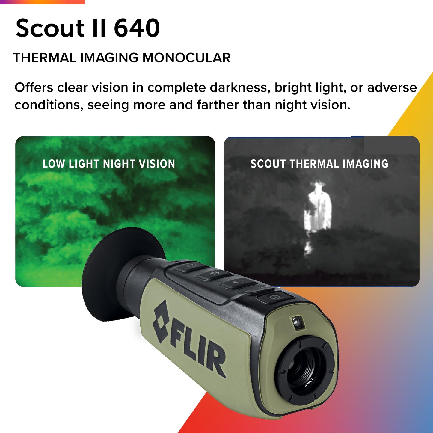 FLIR Scout II 640 - Long-Range Thermal Imaging Monocular for Wildlife Viewing, Hunting & Outdoor