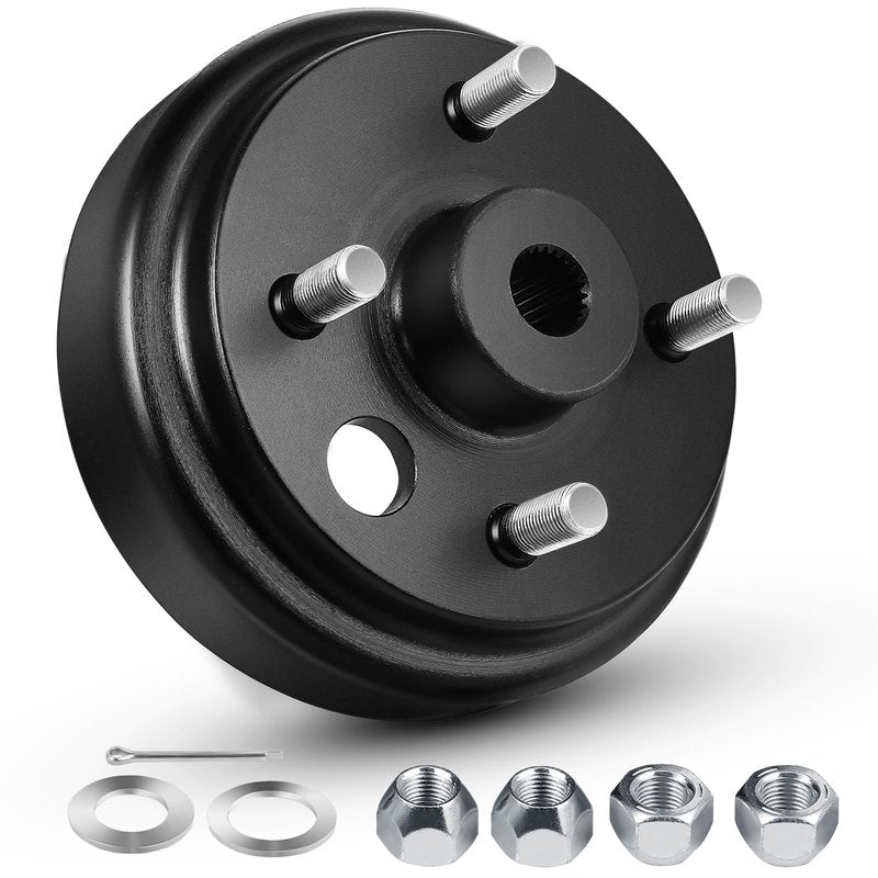 Golf Cart Brake Drum/Hub Assembly, Fit for EZGO TXT 1982-Up Electric and 1982-1993 2-Cycle Gas, 24 Teeth Splines Brake Hub Drum Assembly, Replaces OEM# 19186G1P 19186-G1P 19186-G1 1 Pack.