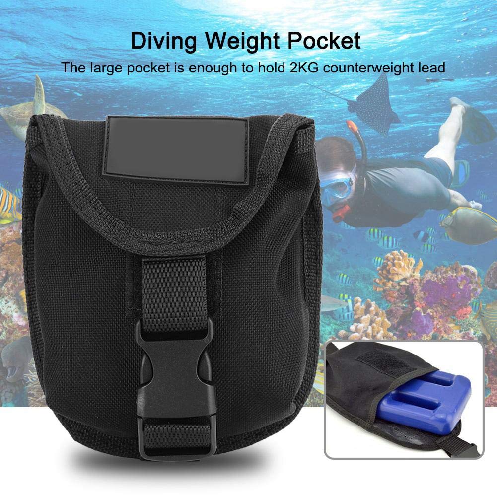 Vbestlife 2Kg/3Kg Scuba Diving Weight Pocket Replacement Scuba Dive Trim Counter Weight Belt Pocket Pouch with Quick Release Buckle (Red, Black)(Black 2Kg) Scuba Weight Belt Scuba Weight Belt Pouches