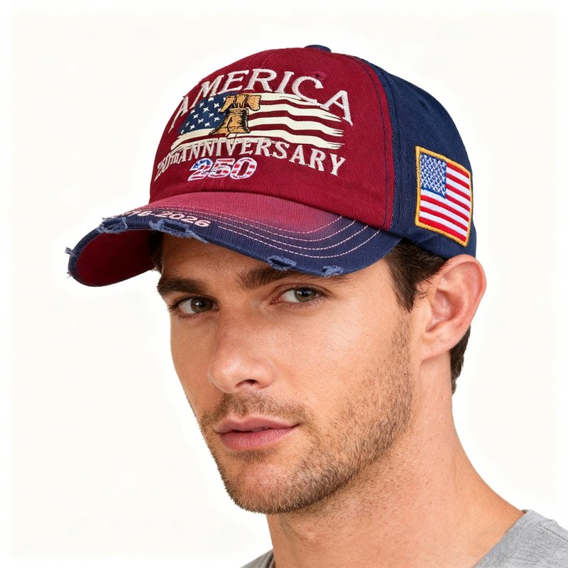250th Anniversary USA Hat, 250 Year American Patriotic Retro Baseball Caps, United States Cap America Freedom Gifts Men Women (1 Pc)
