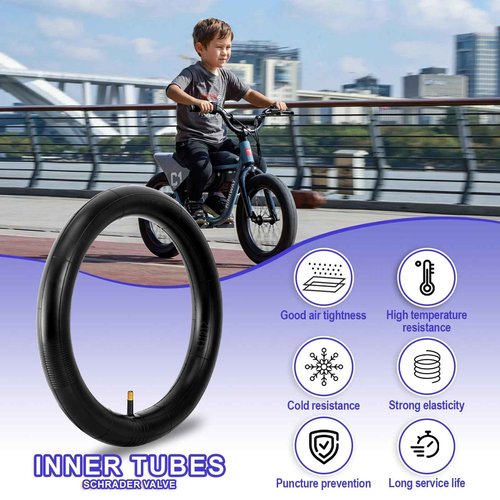 2-Pack BMX Kids Bike Tires, 16×1.95 inch Bike Replacement Tire, 16" Inner Tubes Schrader Valve, Compatible with Child, Tricycle, Cruiser Bike