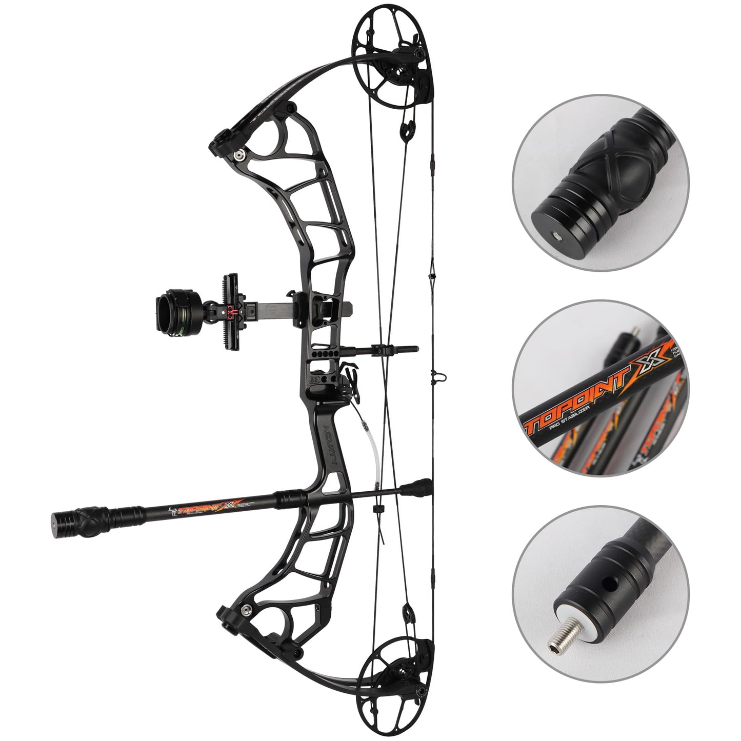 limaity Archery Bow Stabilizer for Compound Bow 8" 10" 12" 15" Rear Bow Stabilizer Mount 3K Carbon Fiber Weights Bar (10inch)