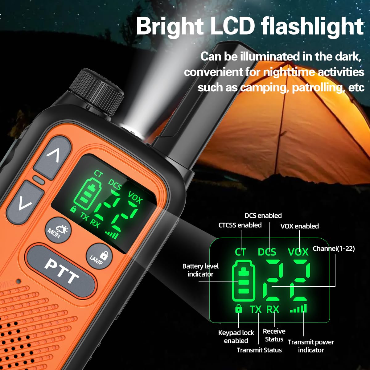Walkie Talkies 6 Pack Long Range for Adults, Rechargeable FRS Cruise Walkie Talkies with Earpiece, Portable NOAA Emergency 2 Way Radios with 1500mAh, Flashlight, USB-C Charger for Family Camping