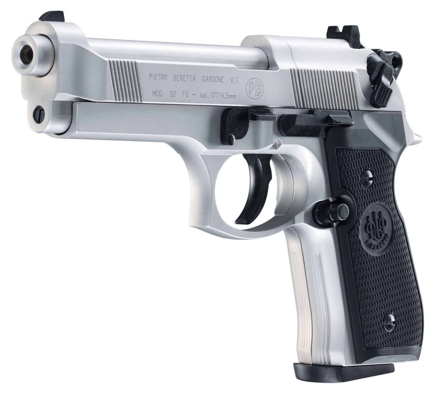 Beretta M 92 FS All Metal .177 Caliber Pellet Gun Air Pistol, Nickel/Black