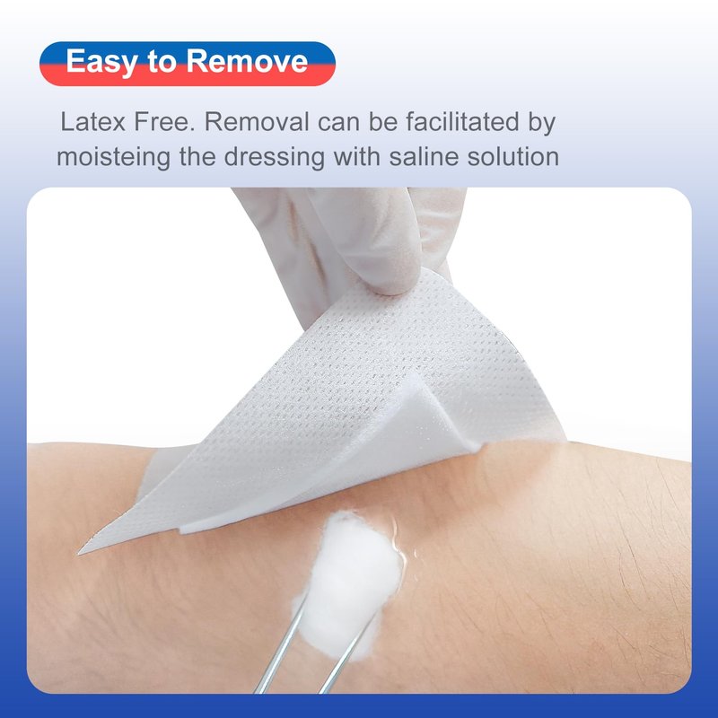 Niceful 50 Count Adhesive Gauze Island Dressing 4" x 4", Water-Resistant Wound Dressing Bandages, Sterile & Absorbent Medical Grade Adhesive Pads, First Aid Pads FSA Eligible
