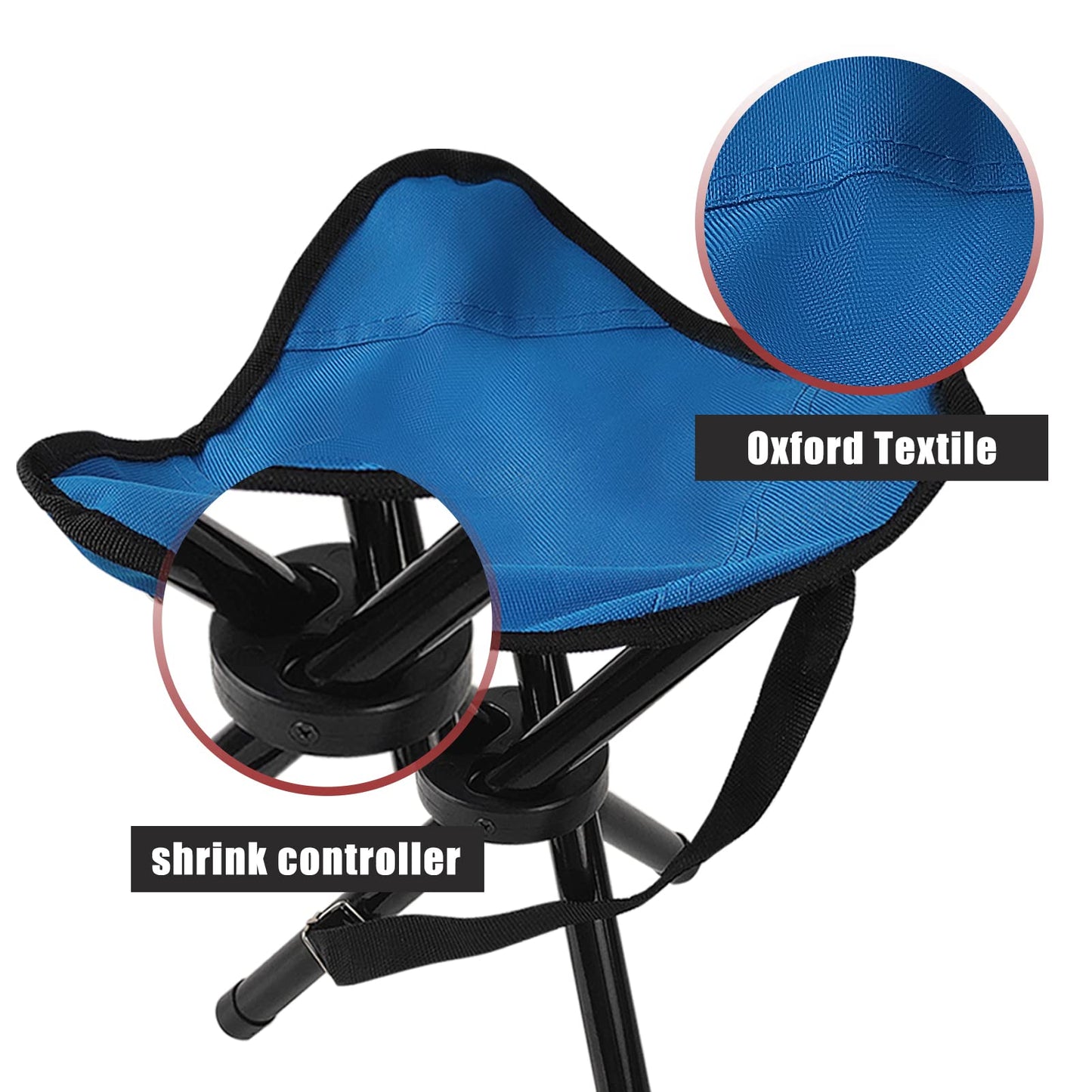 CebraBounze Travel Folding Camping Stool, Use Height 14" and Max Weight 210 lbs Outdoor Portable Party Chair Fishing Chair Seat for Camping Fishing Hiking Gardening and Beach Painting