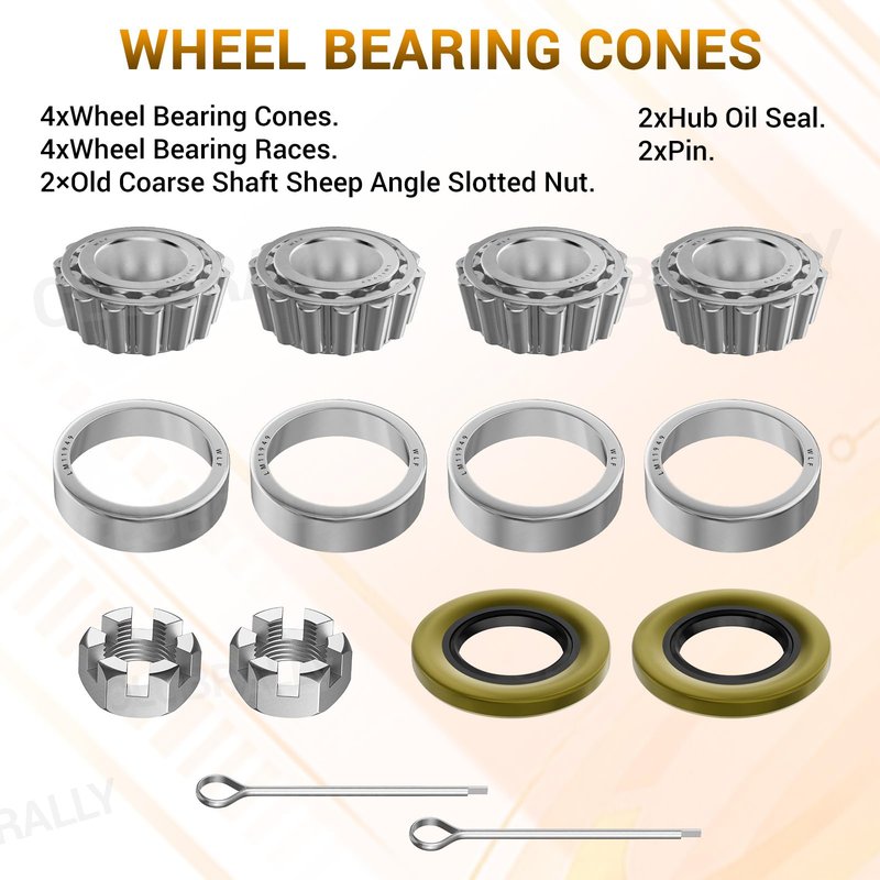 CLUBRALLY Front Wheel Bearing Hub Rebuild Kit for Club Car DS, Carryall, OEM#1013135,1011393 (2 Set)