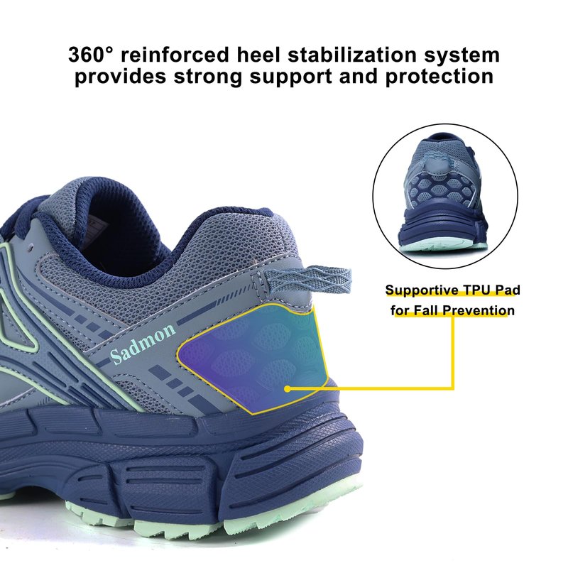 Sadmon Women's Non-Slip Trail Running Shoes Support Sneakers Tennis Shoes Casual Walking Sneakers ice-blue41