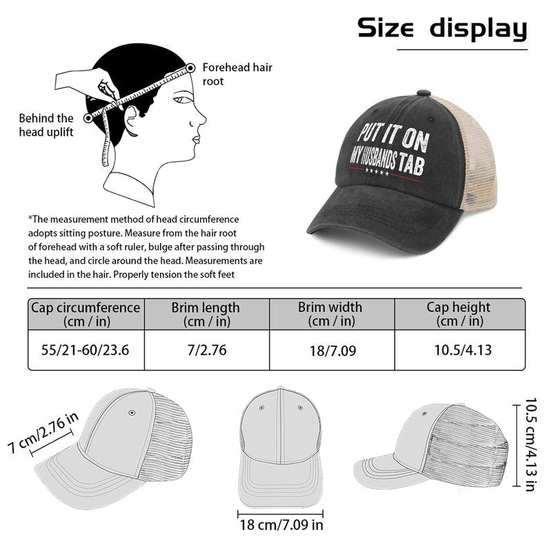 Put It On My Husbands Tab Hat for Women Funny Dad Hat Womens Pink Cycling Caps Vintage Unique Gifts for Welders
