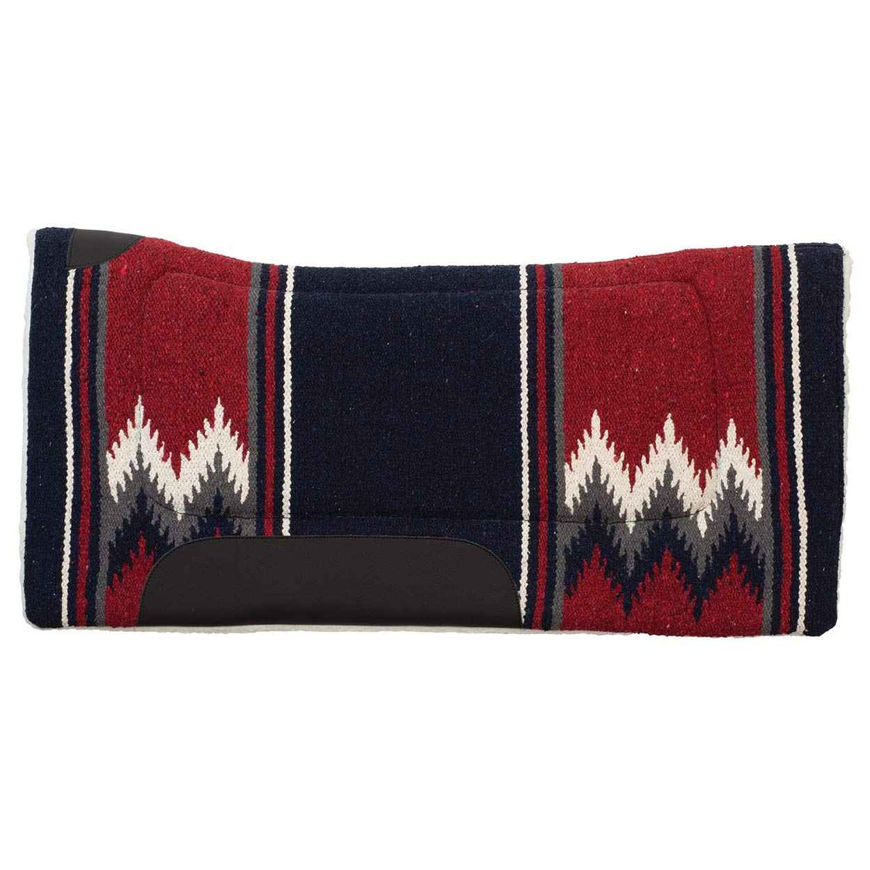 Weaver Equine 32" x 32" Contoured Acrylic Horse Saddle Pad, Shock Absorbing Western Saddle Pad for Protection, Durable Equine Supplies, ‎Burgundy/Navy