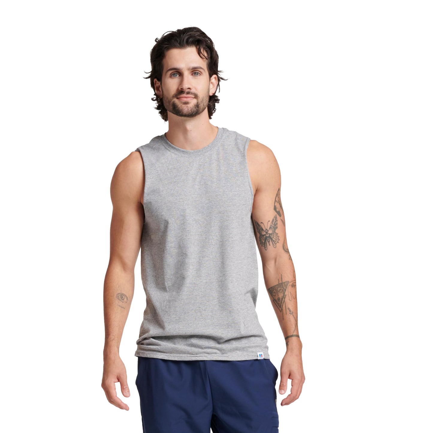 Russell Athletic Men's Cotton Performance Sleeveless Muscle T-Shirt,Oxford,XXXX-Large