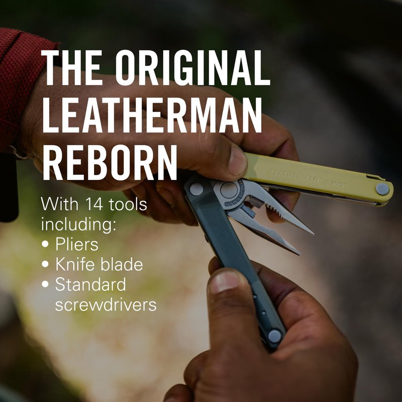LEATHERMAN, Bond, 14-in-1 Lightweight Multi-tool for Camping, Hiking & Everyday Carry (EDC), Made in USA, Mossy Slate