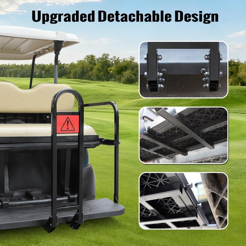 Roykaw Golf Cart No-Drilling Rear Seat Safety Grab Bar Compatible with EZGO, Club Car, Yamaha Gas & Electric Vehicles, Golf Handrail Bar for Rear Seat Passenger, Detachable & Easy to Install