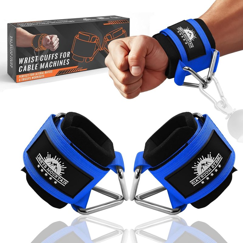 Wrist Cuffs for Cable Machines - Padded Adjustable Straps for Strength Training | Ideal for Lateral Raises & Tricep Pushdowns