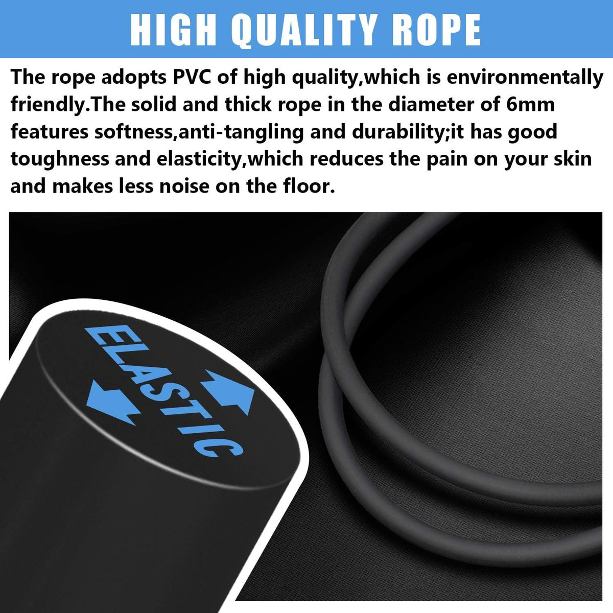 FEELCAT Speed Jump Rope, Adjustable Length, Training Equipment for Boxing, MMA, Martial Arts, Fitness Workout (Black)