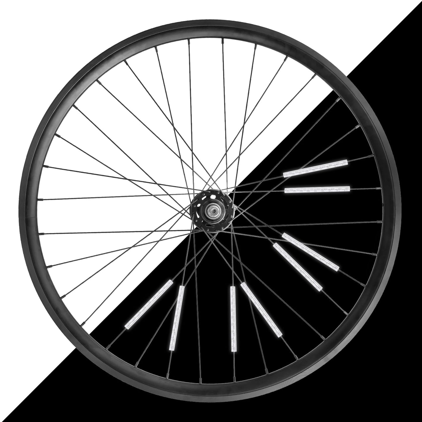 HARFINGTON 12pcs Bike Reflective Spoke Skins 0.2" Plastic Bicycle Spoke Reflectors Spoke Covers Trim Wrap Wheel 360°Visibility for Road Mountain Bike Motorcycles Decoration, Red