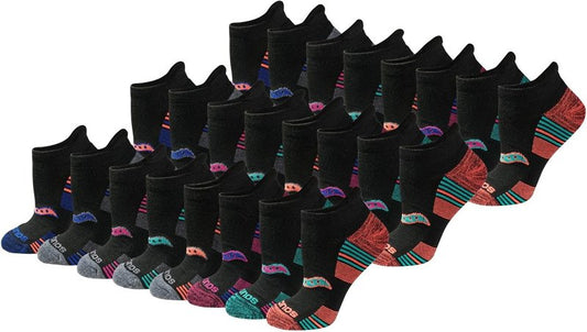 Saucony Women's RunDry Performance Athletic Socks - Heel Tab Design | Available in S-L (8, 16, 24 Pairs)