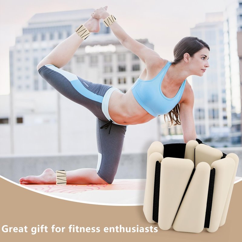 Wrist and Ankle Weights, Set of 2 (1lb Each) Adjustable Wrist and Pilates Weights Set for Women and Men, for Runs, Jogs, Walks, Yoga, Dance, Pilates, Cardio, Aerobics, Strength