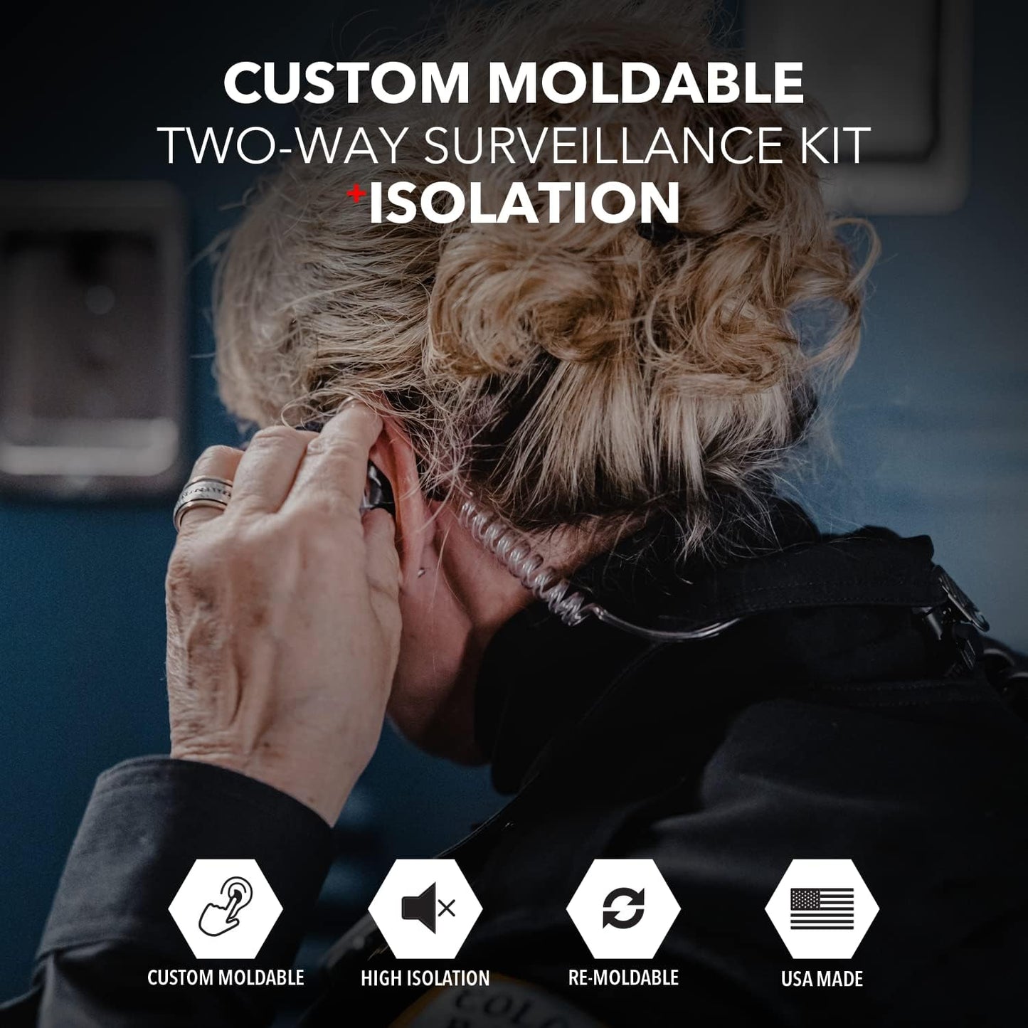 Decibullz Radio Headset - Noise-Reducing Earpieces for Motorola Two-Way Radios | 2-PIN 2.5mm/3.5mm