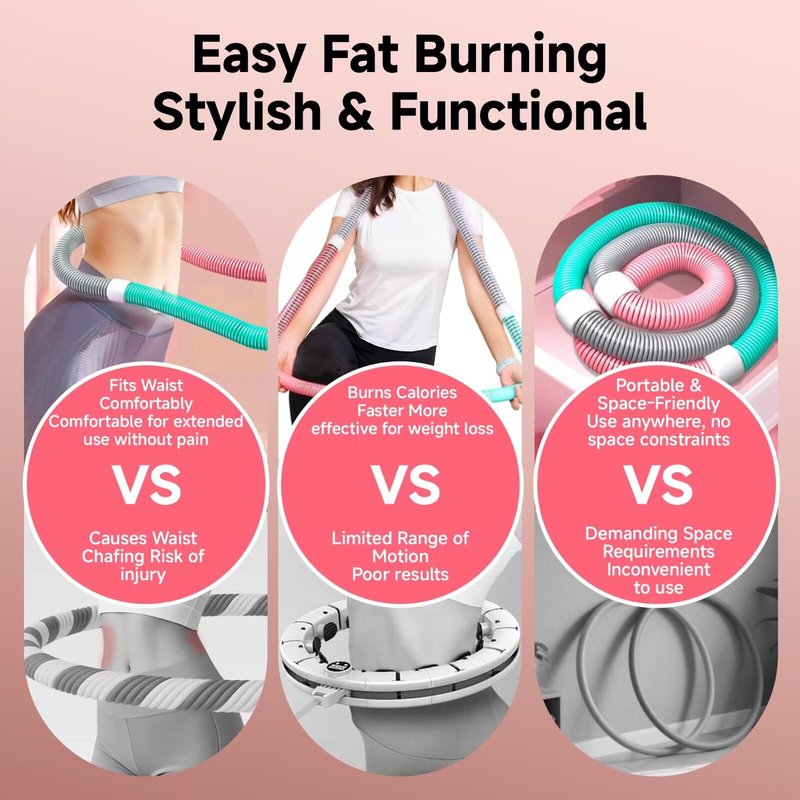 STAYGERAR Weighted Hoop, Infinity Hoop for Adults,Hoops for Adults Weight Loss, Quiet Adjustable Fitness Hoop for Burning Fat