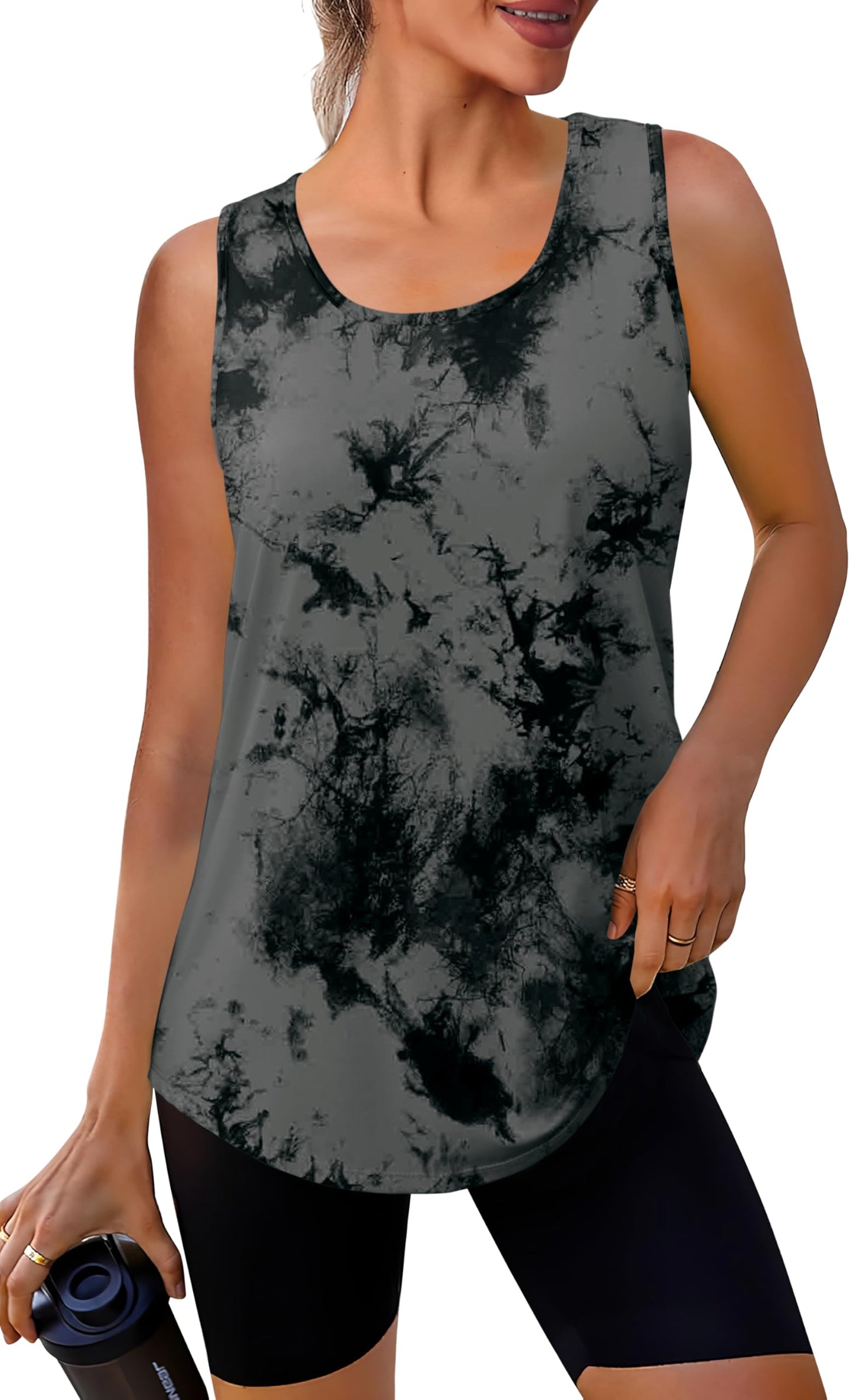 WIHOLL Workout Tank Tops for Women Sleeveless Summer Gym Clothes Running Loose Fit Yoga Tops Tennis Active Shirts Sports XL