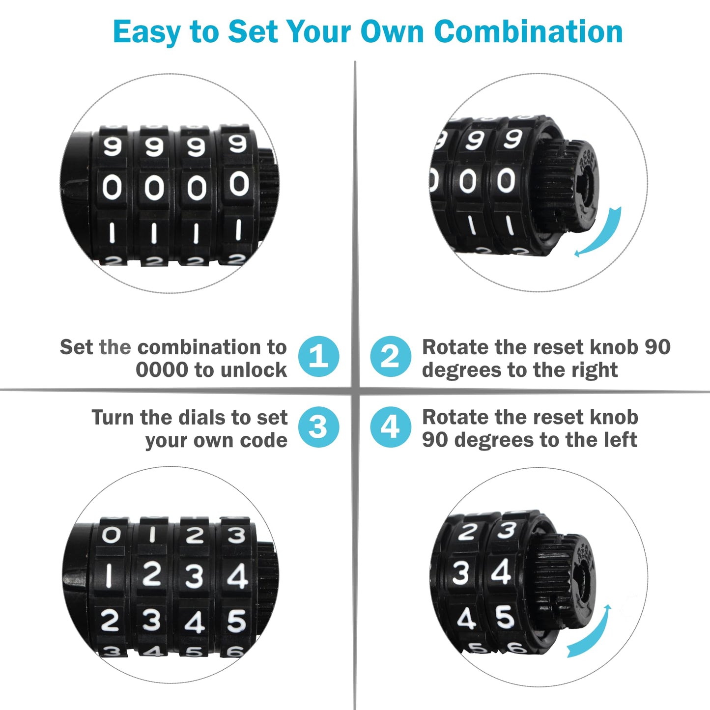 Lumintrail Combination Bike Lock Cable for Bike Accessories - 10ft Bike Locks Heavy Duty Anti Theft with Combinations - Bike Cable Lock Combination with Mounting Bracket (1 Pack, Black)