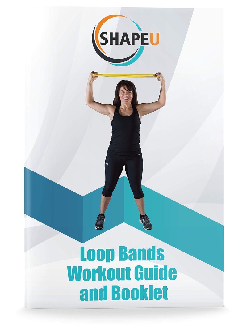 ShapeU Resistance Loop Band Set - Includes 5 Exercise Loop Bands with Carrying Bag, Exercise Instruction Guide Plus Bonus Digital Workouts and Workout EBook