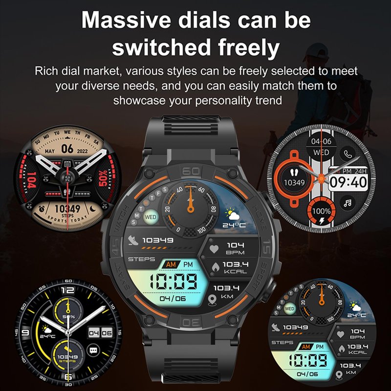 Jooeniok Smart Fitness Tracker with 1.52-inch Large Screen - Led Flashlight, Pedometer & 100+ Exercise Modes for Active Lifestyle - Bluetooth Call & Health Monitoring for Fitness Lovers